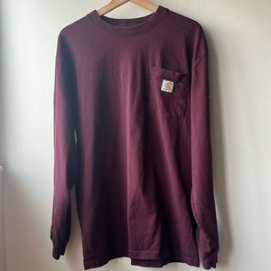 Carhartt Men’s Burgundy Longsleeve Tee Size Medium